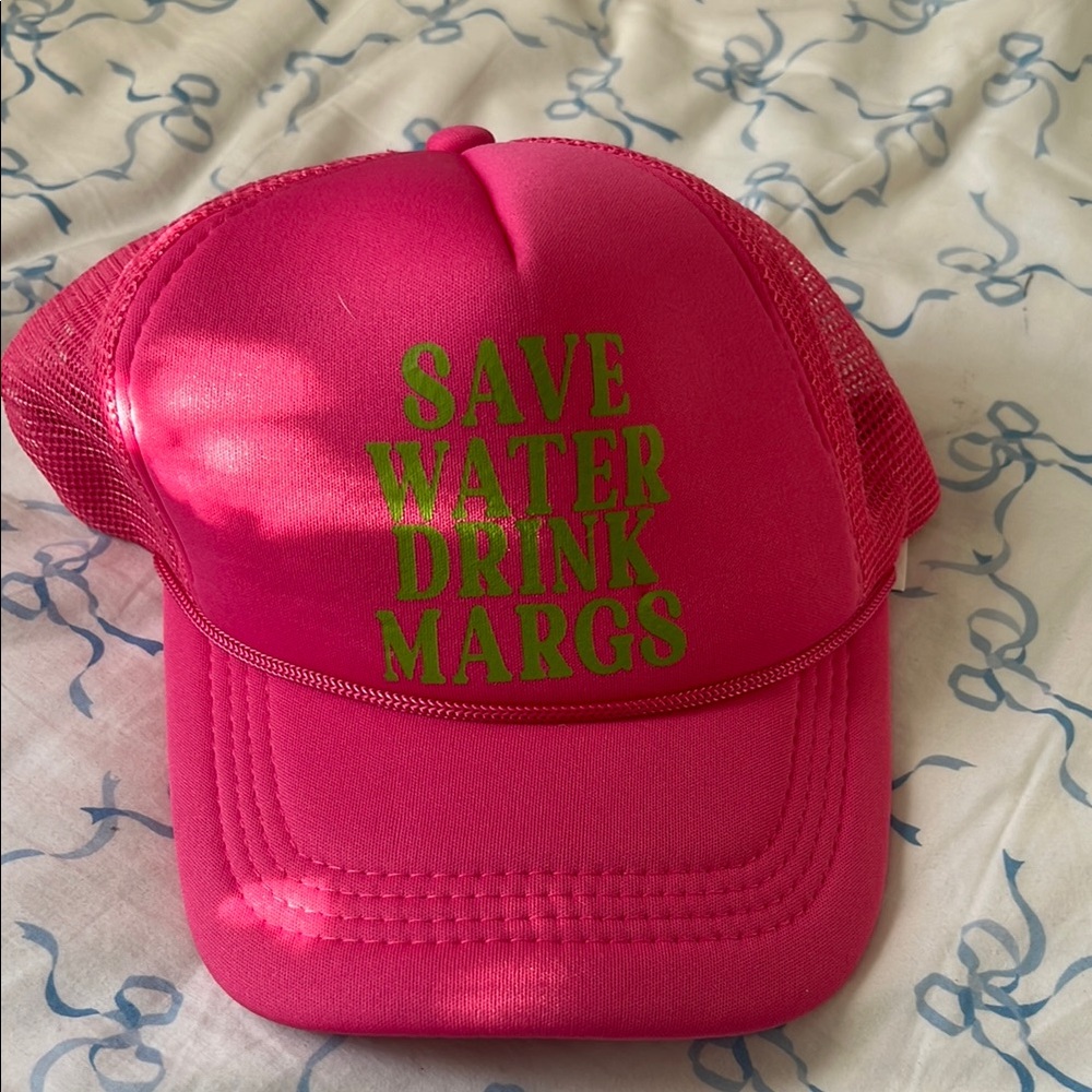 Kids Pink Cap with Green Text